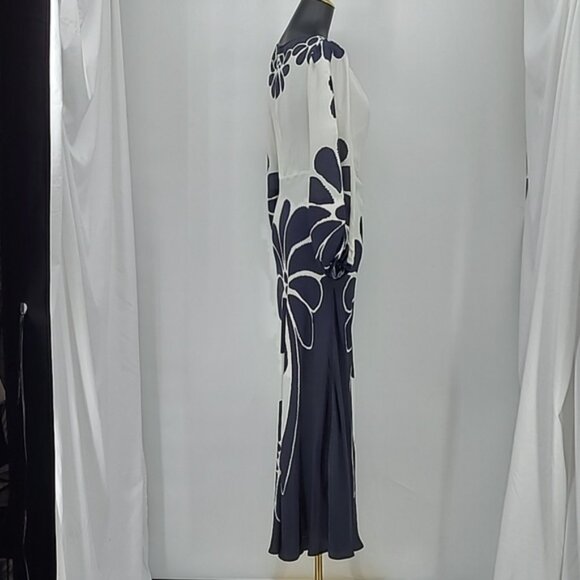 Anthropologie Farm Rio Palermo Elegant Floral Maxi Dress Black and White Size S - Picture 5 of 11